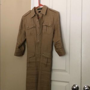 Tan linen dress